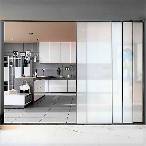 Manual telescopic sliding door